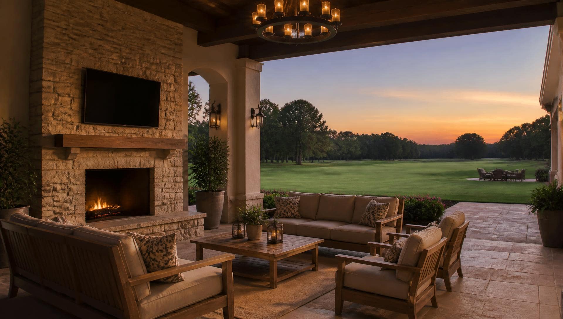 Fairway and green at the TPC Piper Glen championship golf course