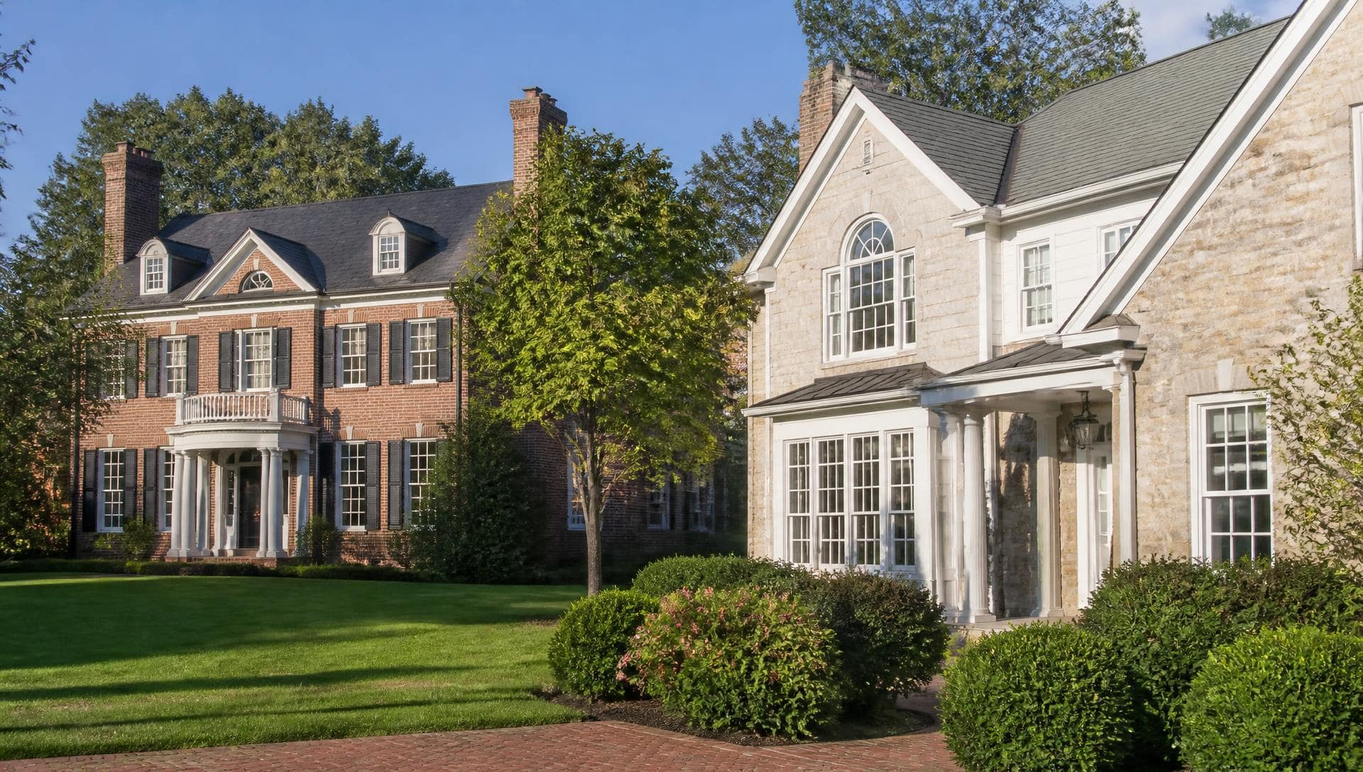 Aerial view of Piper Glen estate homes and golf course in South Charlotte